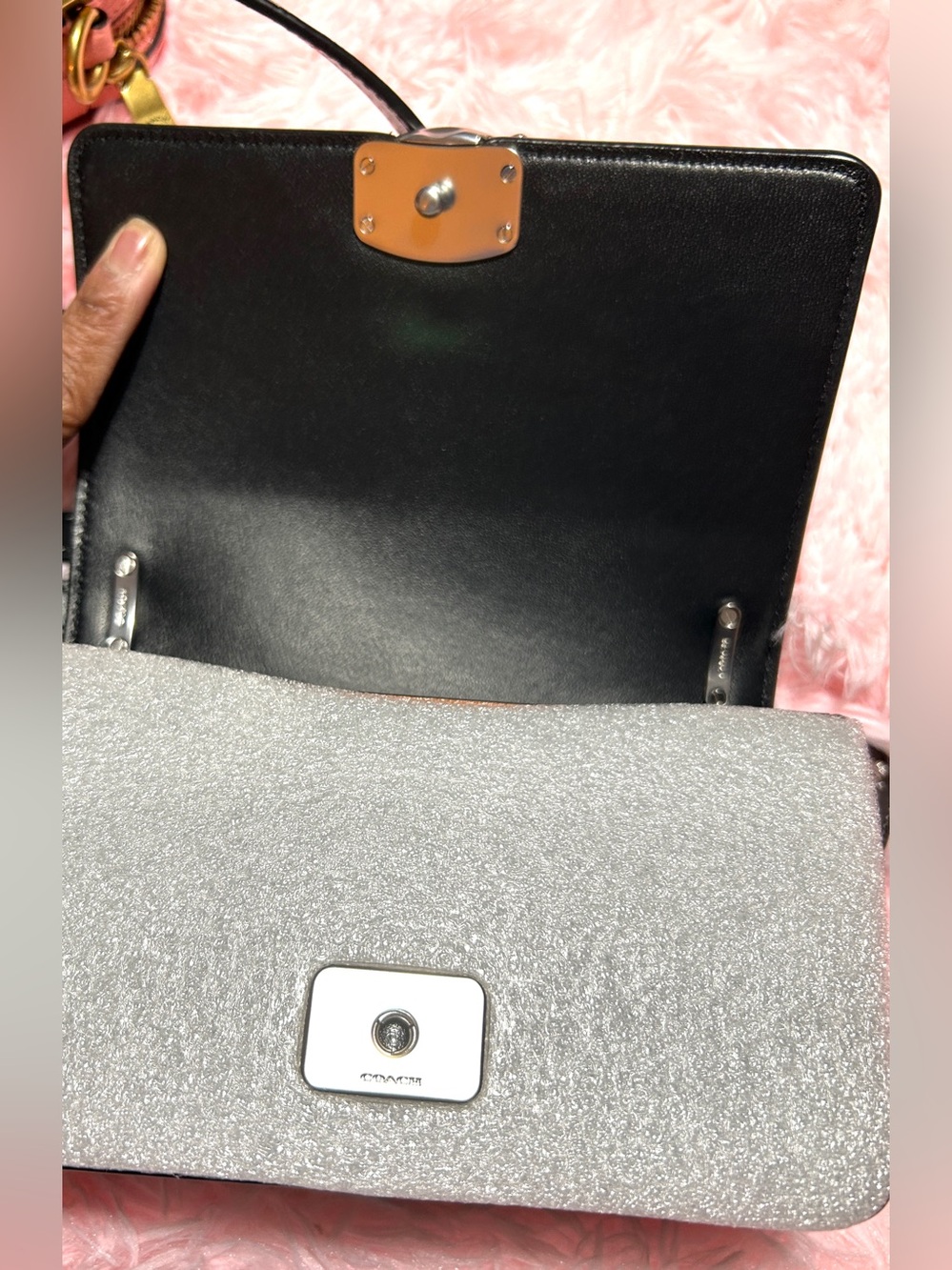COACH Bandit Crossbody/Black-Silver - Picture 8 of 12